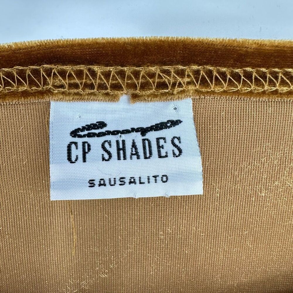 CP Shades Womens Round Neck Velvet Long Sleeve Top Size M Mustard Yellow - Picture 3 of 12